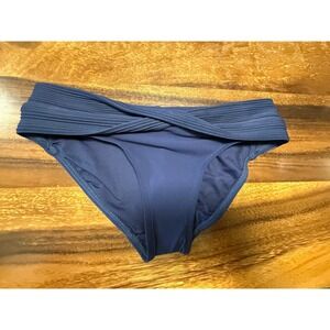 Robin Piccone Bikini Bottom Women XS Navy Blue Ava Twist Front 190766